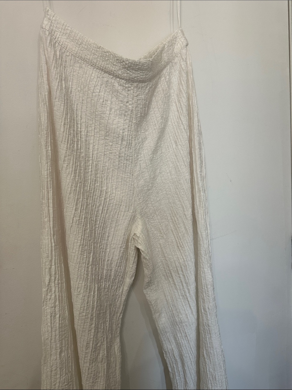 Boho Wide-Leg Gauze Pants - White